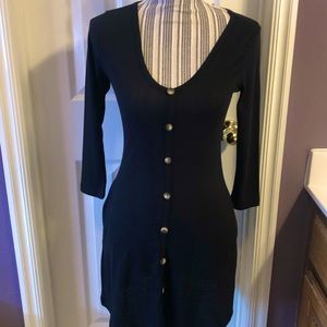 Black button up dress WITH POCKETS! :)